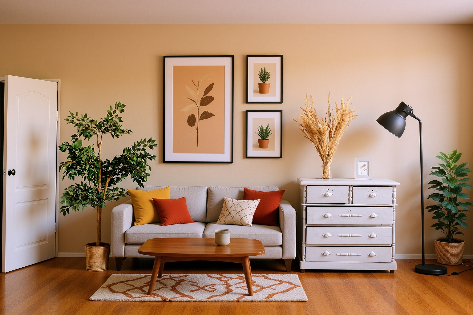 After — a real VueLux render, warmly staged and styled