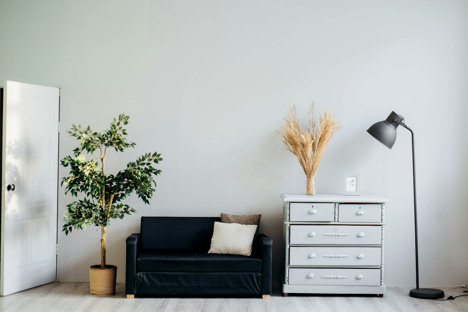 Before — a plain, sparse room
